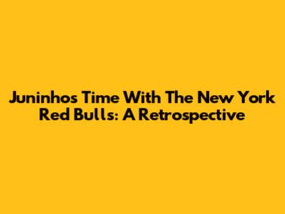 Juninho's Time With The New York Red Bulls: A Retrospective