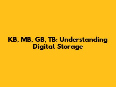 KB, MB, GB, TB: Understanding Digital Storage
