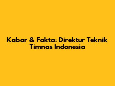 Kabar & Fakta: Direktur Teknik Timnas Indonesia