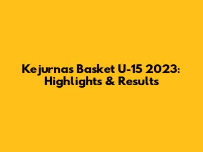 Kejurnas Basket U-15 2023: Highlights & Results
