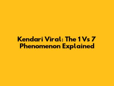 Kendari Viral: The 1 Vs 7 Phenomenon Explained