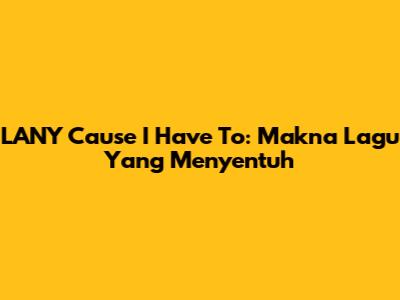 LANY "Cause I Have To": Makna Lagu Yang Menyentuh