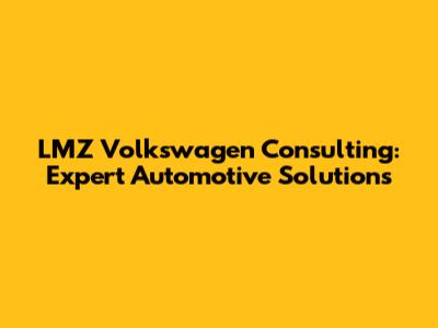 LMZ Volkswagen Consulting: Expert Automotive Solutions