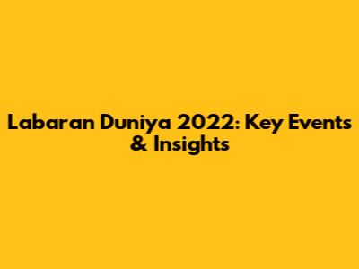 Labaran Duniya 2022: Key Events & Insights