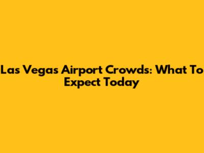 Las Vegas Airport Crowds: What To Expect Today