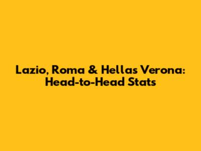 Lazio, Roma & Hellas Verona: Head-to-Head Stats