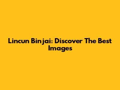 Lincun Binjai: Discover The Best Images
