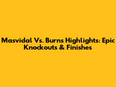 Masvidal Vs. Burns Highlights: Epic Knockouts & Finishes