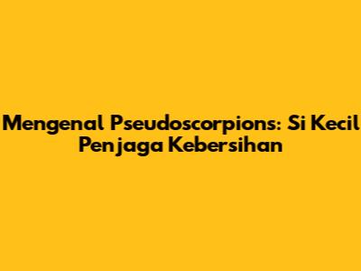 Mengenal Pseudoscorpions: Si Kecil Penjaga Kebersihan