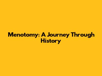 Menotomy: A Journey Through History