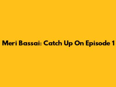 Meri Bassai: Catch Up On Episode 1