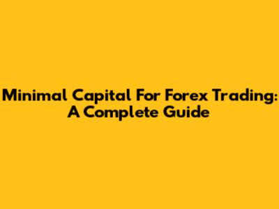 Minimal Capital For Forex Trading: A Complete Guide