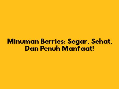 Minuman Berries: Segar, Sehat, Dan Penuh Manfaat!