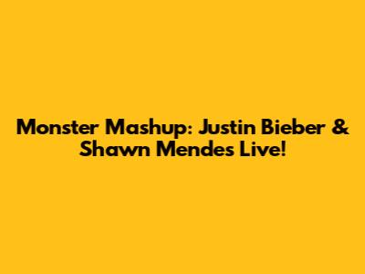 Monster Mashup: Justin Bieber & Shawn Mendes Live!