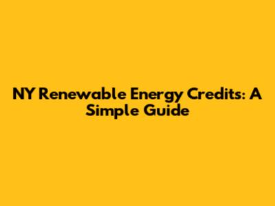 NY Renewable Energy Credits: A Simple Guide