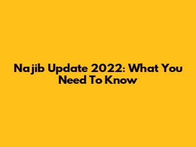 Najib Update 2022: What You Need To Know