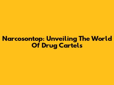 Narcosontop: Unveiling The World Of Drug Cartels