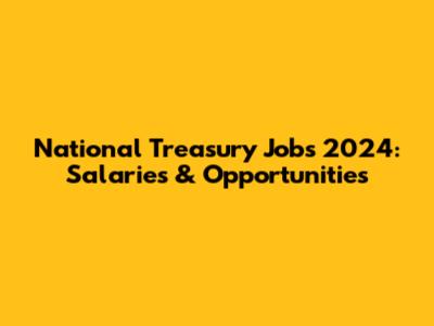 National Treasury Jobs 2024: Salaries & Opportunities