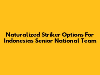 Naturalized Striker Options For Indonesia's Senior National Team