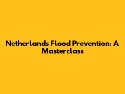 Netherlands Flood Prevention: A Masterclass
