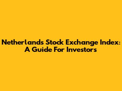 Netherlands Stock Exchange Index: A Guide For Investors