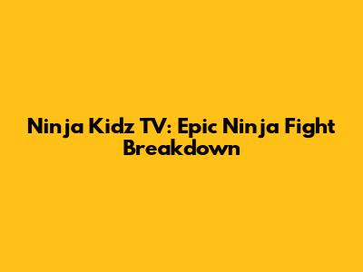 Ninja Kidz TV: Epic Ninja Fight Breakdown