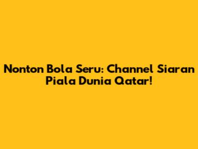 Nonton Bola Seru: Channel Siaran Piala Dunia Qatar!