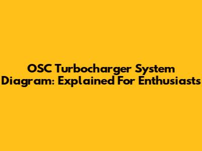 OSC Turbocharger System Diagram: Explained For Enthusiasts