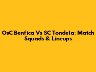 OsC Benfica Vs SC Tondela: Match Squads & Lineups