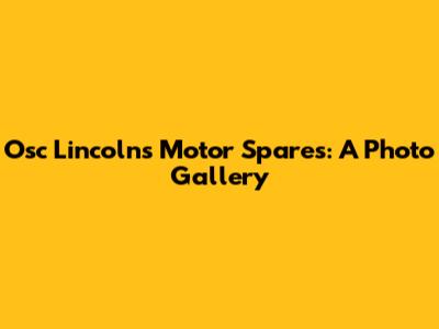 Osc Lincoln's Motor Spares: A Photo Gallery