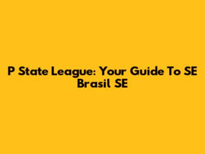 P*State League: Your Guide To SE Brasil SE
