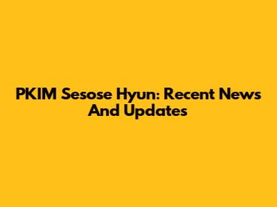 PKIM Sesose Hyun: Recent News And Updates