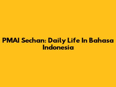 PMAI Sechan: Daily Life In Bahasa Indonesia