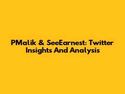 PMalik & SeeEarnest: Twitter Insights And Analysis