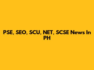 PSE, SEO, SCU, NET, SCSE News In PH