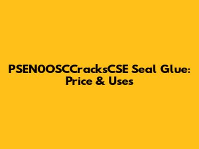 PSEN0OSCCracksCSE Seal Glue: Price & Uses