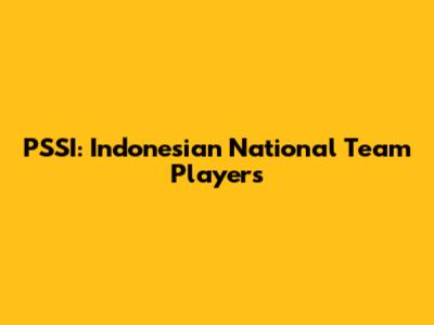 PSSI: Indonesian National Team Players