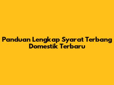 Panduan Lengkap Syarat Terbang Domestik Terbaru