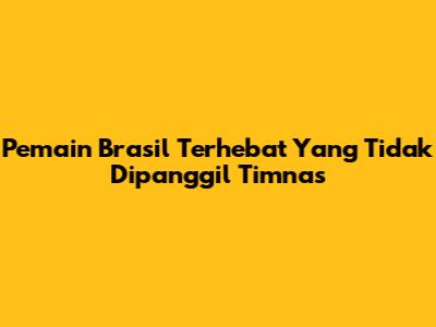 Pemain Brasil Terhebat Yang Tidak Dipanggil Timnas