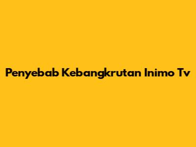 Penyebab Kebangkrutan Inimo Tv