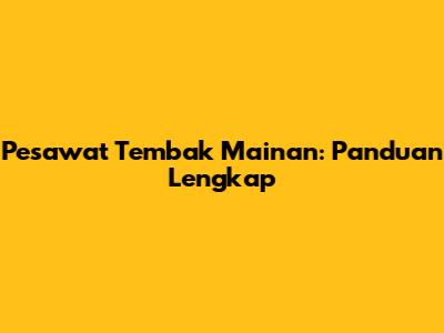 Pesawat Tembak Mainan: Panduan Lengkap