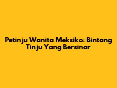 Petinju Wanita Meksiko: Bintang Tinju Yang Bersinar
