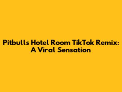 Pitbull's Hotel Room TikTok Remix: A Viral Sensation
