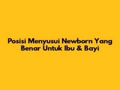 Posisi Menyusui Newborn Yang Benar Untuk Ibu & Bayi