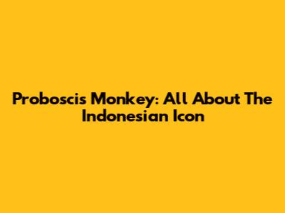 Proboscis Monkey: All About The Indonesian Icon