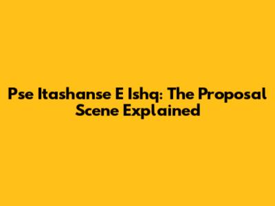 Pse Itashanse E Ishq: The Proposal Scene Explained