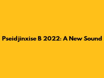 Pseidjinxise B 2022: A New Sound