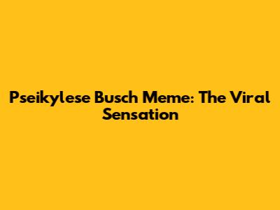 Pseikylese Busch Meme: The Viral Sensation