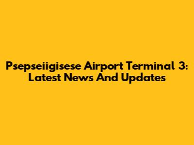 Psepseiigisese Airport Terminal 3: Latest News And Updates