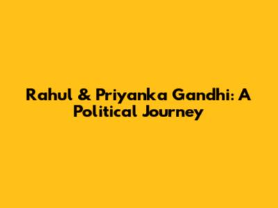 Rahul & Priyanka Gandhi: A Political Journey